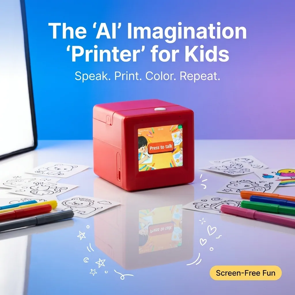 ADEN'S LAB static ad for the SayPop children's imagination printer