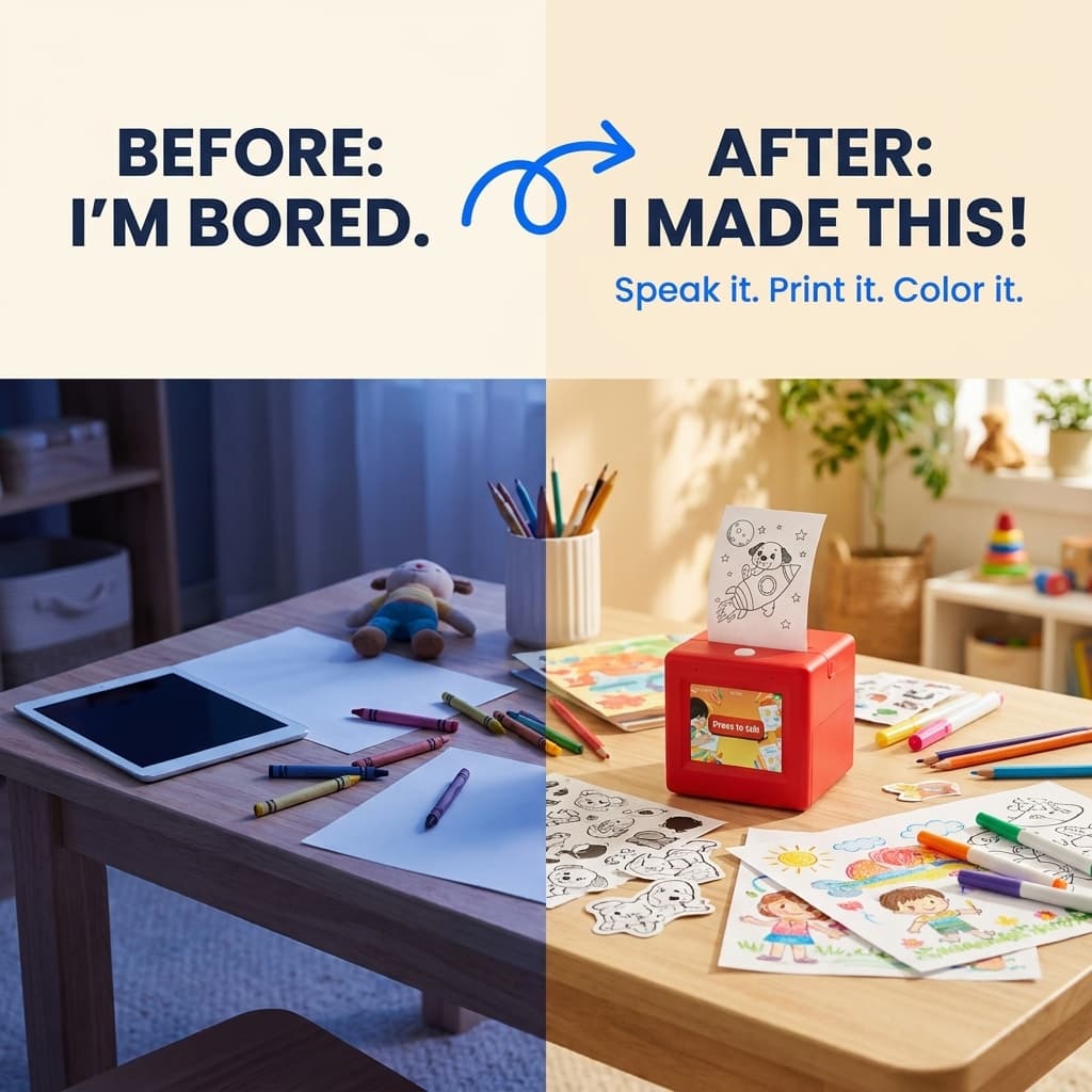 ADEN'S LAB SayPop static ad showing a before-and-after boredom transformation